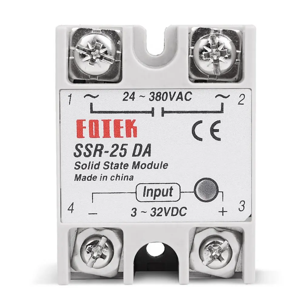 Твердотельное реле DC-AC 10A 25A 40A 60A 80A 100A 12V 3-32V DC TO 220V 24-380V AC нагрузка однофазный SSR для