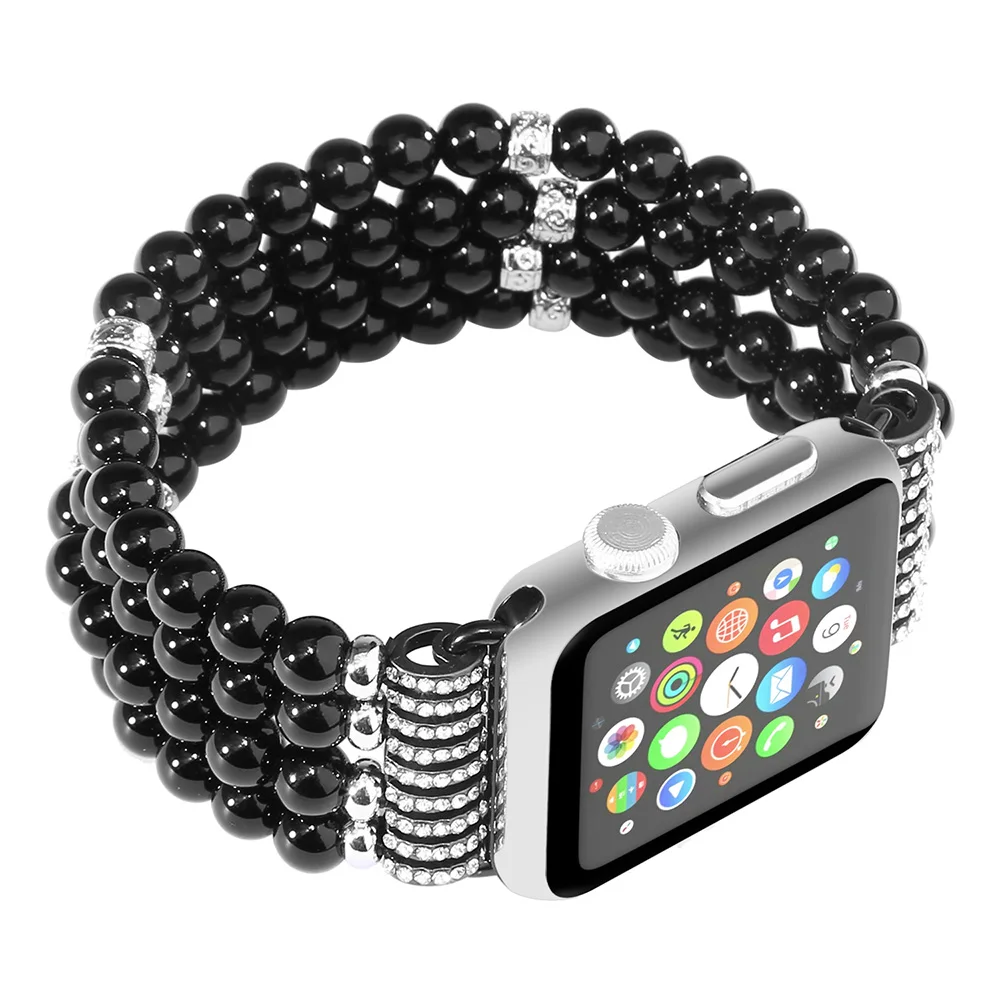 Ремешок для Apple Watch 42 мм 44 мм 40 мм 38 мм цветной удобный жемчужный ремешок ручной работы для Iwatch серии 5/4/3/2/1