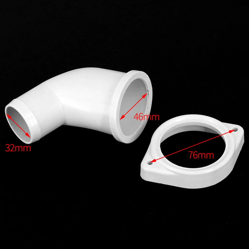 Sewage Elbow Pipe Fittings 90 Degree DIY Toilet Accessory Kit for RV Boat
