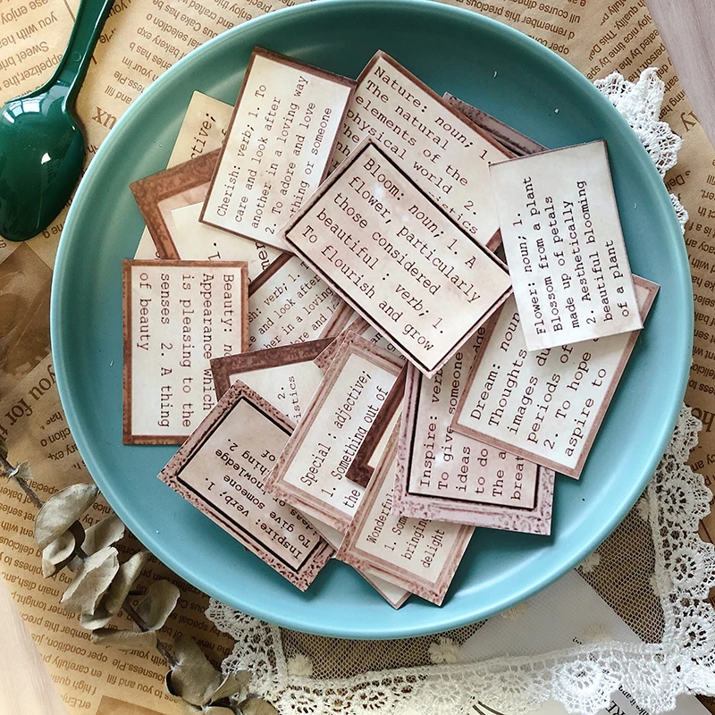 Old Pages English Phrases Stickers Travel Junk Journal Stickers Scrapbooking Craft Diary Album Decorative