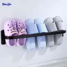 New Towel Rack Self Durable Aluminum Adhesive Wall Slipper Clothes Hange Rack Kitchen Bathroom Shower Room Towel Hanger Storage