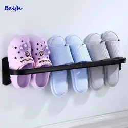 New Towel Rack Self Durable Aluminum Adhesive Wall Slipper Clothes Hange Rack Kitchen Bathroom Shower Room Towel Hanger Storage