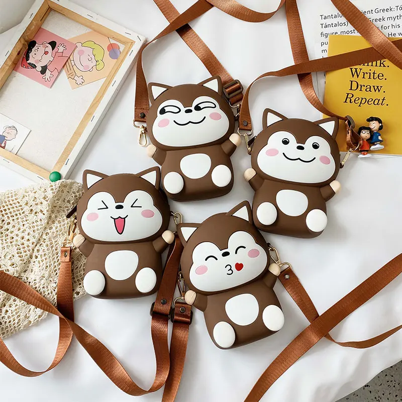 

Cute Cartoon Women's Bags New Fashion Korean Funny Mobile Phone Bag Soft Silicone Shoulder Messenger Bag Large Capacity Handbags