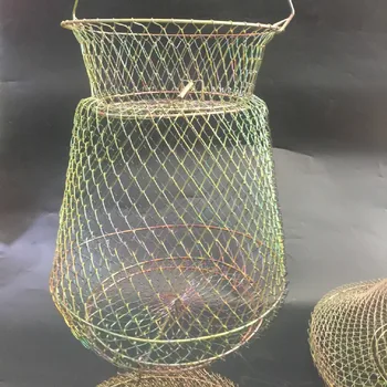 

Folding Iron Fish Net Pocket Wire Fishing Supplies Float Net Netting Mesh Metal Net Crab Traps Crab Net Fish Cage Netting