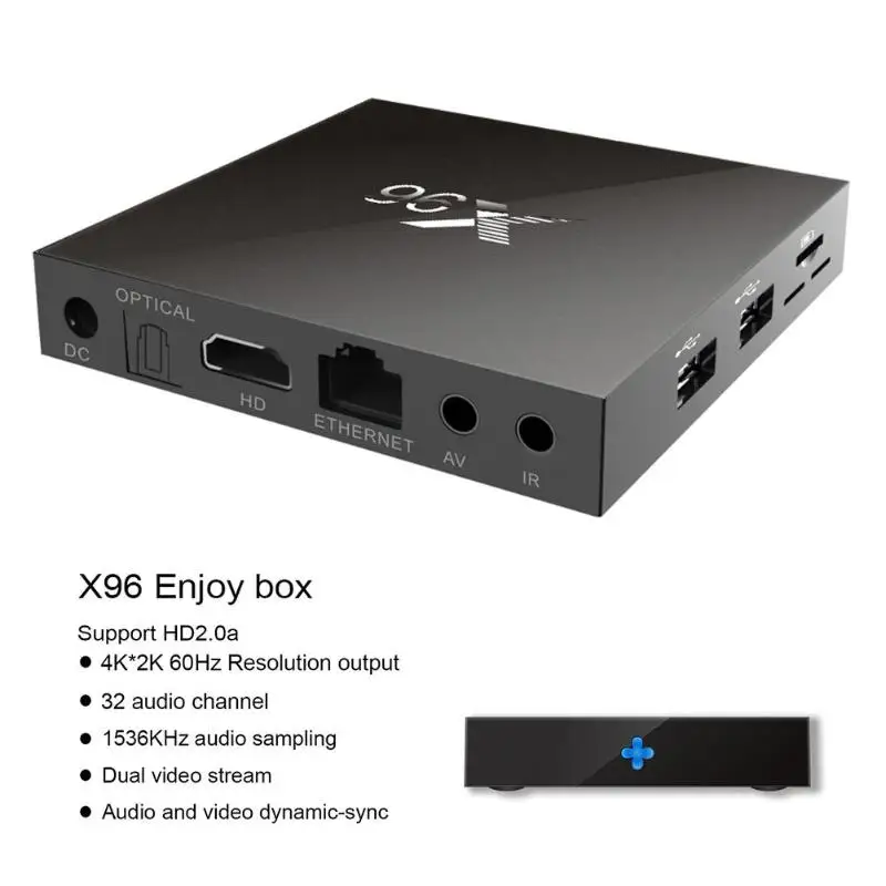 X96 X96 Вт Android 7,1 ТВ приставка Amlogic S905W 2+ 16 Гб/1+ 8 Гб Поддержка bluetooth 2,4 ГГц WiFi HD 4K медиаплеер телеприставка ЕС/США