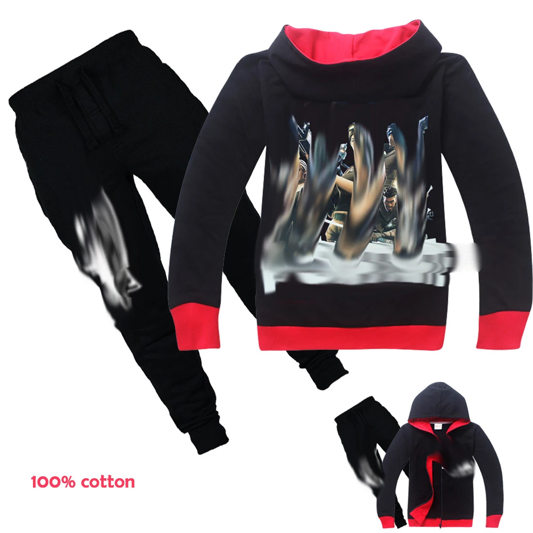 Детские топы, футболки, Осенние футболки, толстовки - Цвет: 5193 black sets