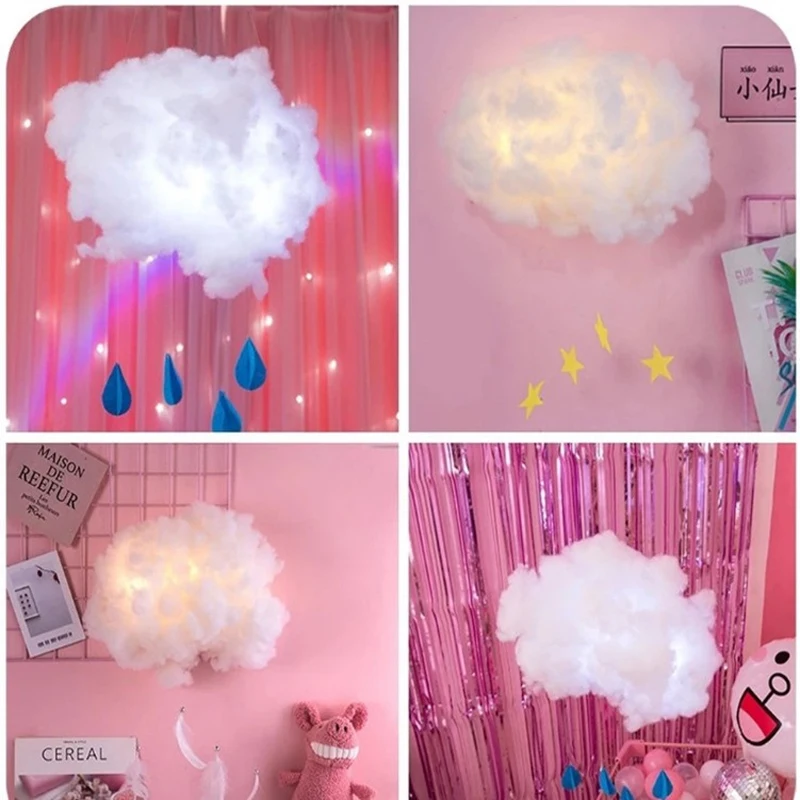 Cotton Cloud Shape LED Night Light - DIY Handmade Home Decor