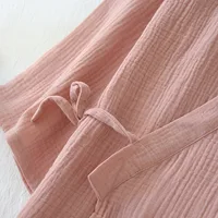 2026 Japanese-style kimono spring and summer new 100% cotton crepe ladies thin nightgown men bathrobe robe home service pajamas - Image 5