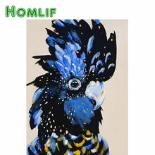 HOMLIF 5D DIY Алмазная картина черный какаду, алмазная живопись на заказ, вышивка кристаллами птица изображения пронумерованы домашний декор искусство