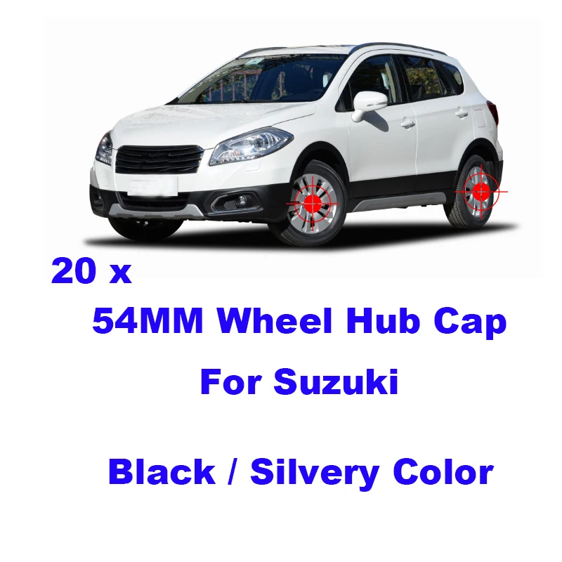 

Good quality 20pcs/set 54mm Auto Badge wheel hub caps Rims For suzuki Swift Alto SX4 Jimnty Car Emblem Wheel hub cover