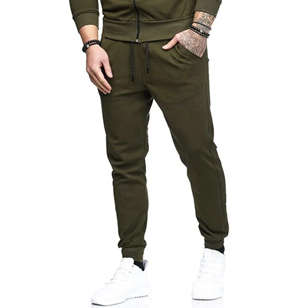 Womail pant Men Sweatpants Joggers fashion Casual Drawstring Sweatpant Trouser Loose Long Pants Sport Running Sweatpants P108