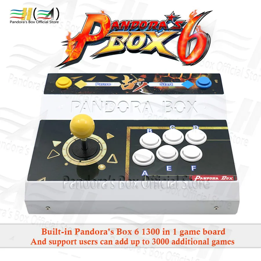 Pandora Box 6 мини-аркадный пластиковый бартоп 2 игрока борьбы 1300 в 1 аркадные игры могут добавить fba mame ps1 Игры 3d tekken pacman