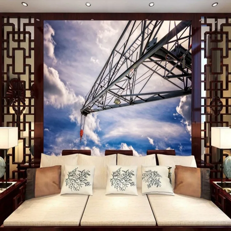 

Drop Shipping Custom Geometric Wallpaper European Crane Geometry Line Sky Theme 3d Mural Papel De Parede Home Improvement