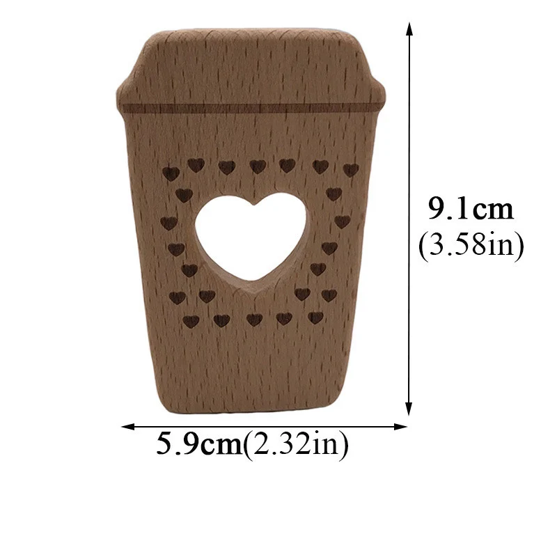 Wooden Teether 821 1 шт. DIY креативная кофейная чашка Натуральный Бук дерево Прорезыватель Соска цепь Безопасность CE сертификация Woode детский Прорезыватель игрушка для новорожденных - Цвет: Wooden Teether 821