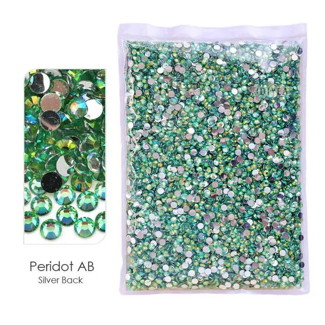 Big Package 2-6mm Mix Sizes Resin Non Hot Fix Rhinestones Bulk Wholesale AB flat back plastic crystals DIY glitters стразы stone Peridot AB