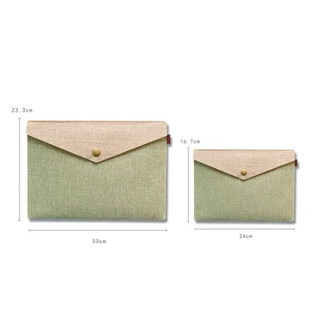 

A4 A5 Simple Elegant Imitation Linen Magnetic Buckle File Bag Canvas Felt File Bag Portfolio Office Study Bag Stationery Folder