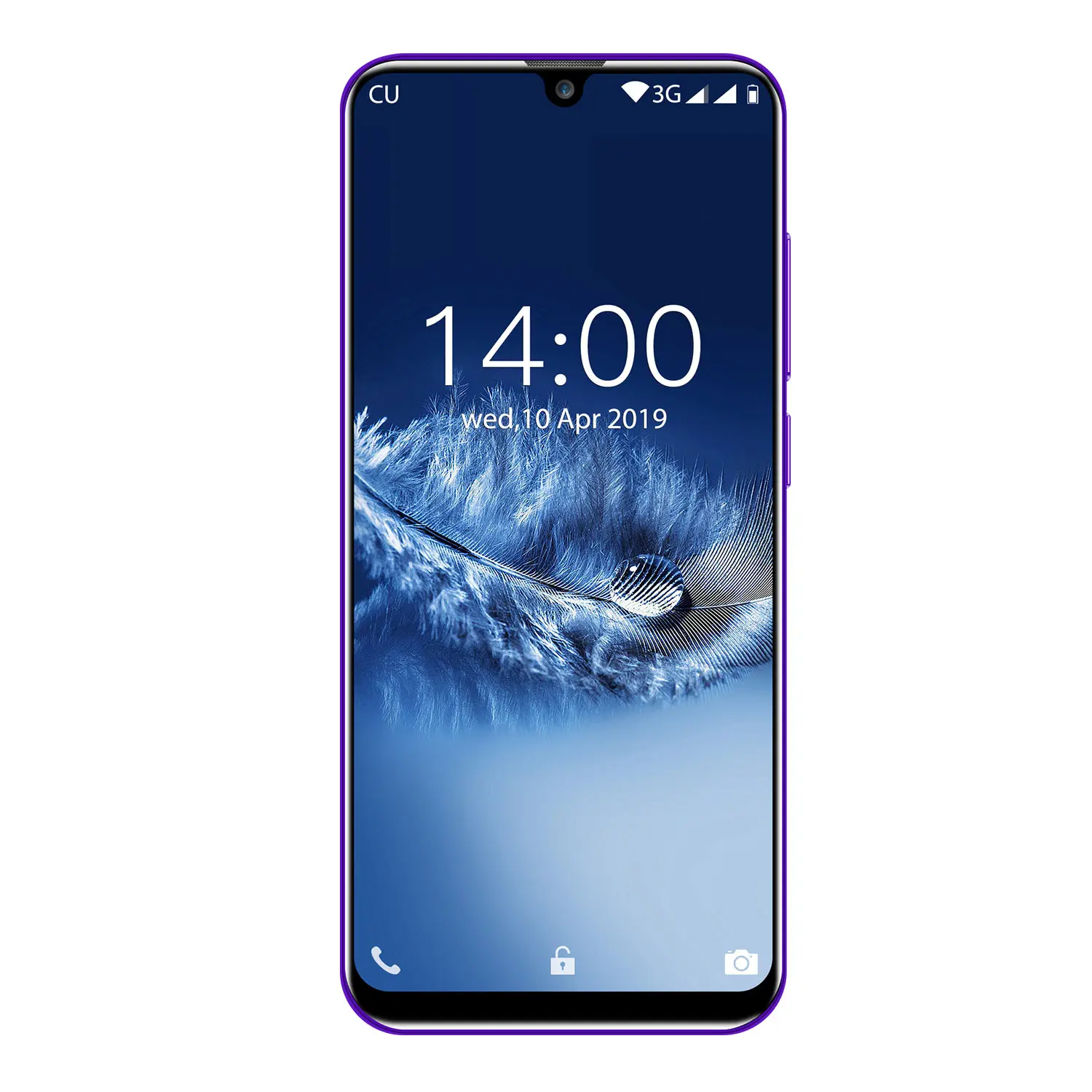 OUKITEL C16 5.71HD+ водонепроницаемый экран 3g смартфон MT6580P четырехъядерный 2 ГБ 16 ГБ Android 9,0 Pie Face ID мобильный телефон - Цвет: Фиолетовый
