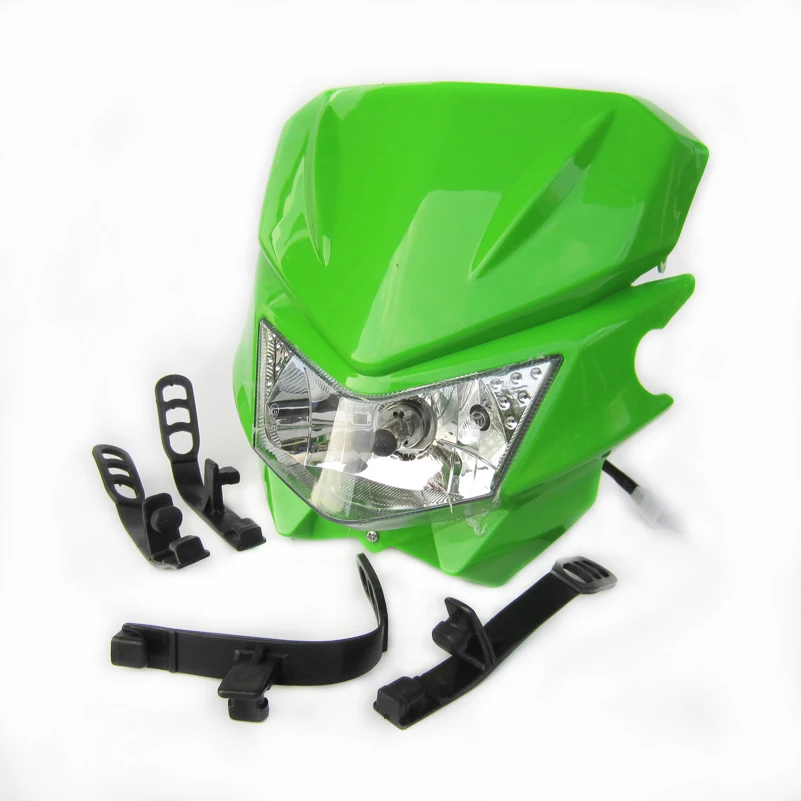 Мотоцикл мотокросса 12 в 35 Вт H4 фара обтекатель для KLX KX 110 WR250F WR450F фара фары грязи велосипеды внедорожных