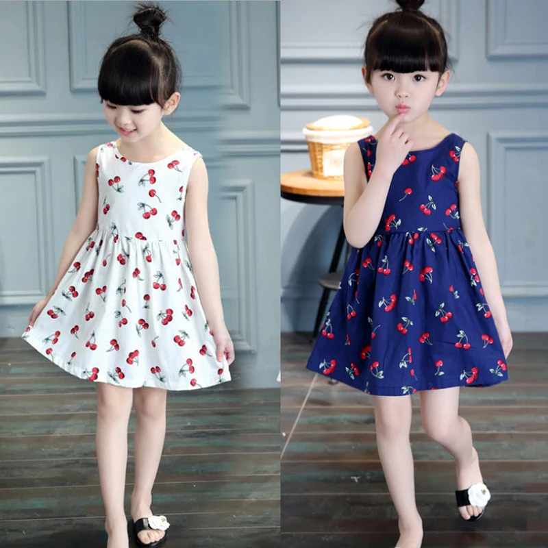 Kids Girls Cartoon Printed Dress Clothing