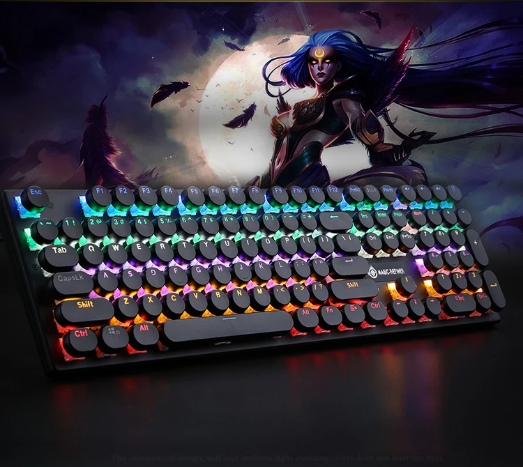 computador notebook jogos com fio redondo keycaps suspendido teclado destacável