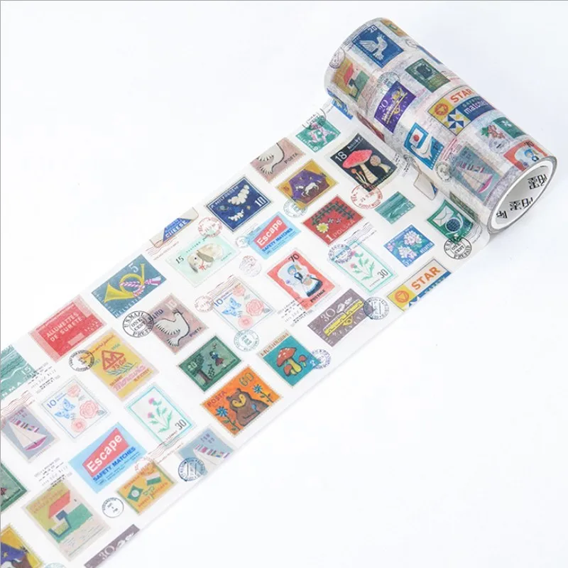 

1Roll Stamp Washi Tape Vintage Post Office Series decoration cuting DIY Album Diary Scrapbooking Adhesive 5M