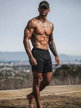 

Summer Fashion Polyester Quick-Drying Thin Mesh Outdoor Leisure Sports Shorts Men's Fitness Jogging Training Shorts Beach Pants