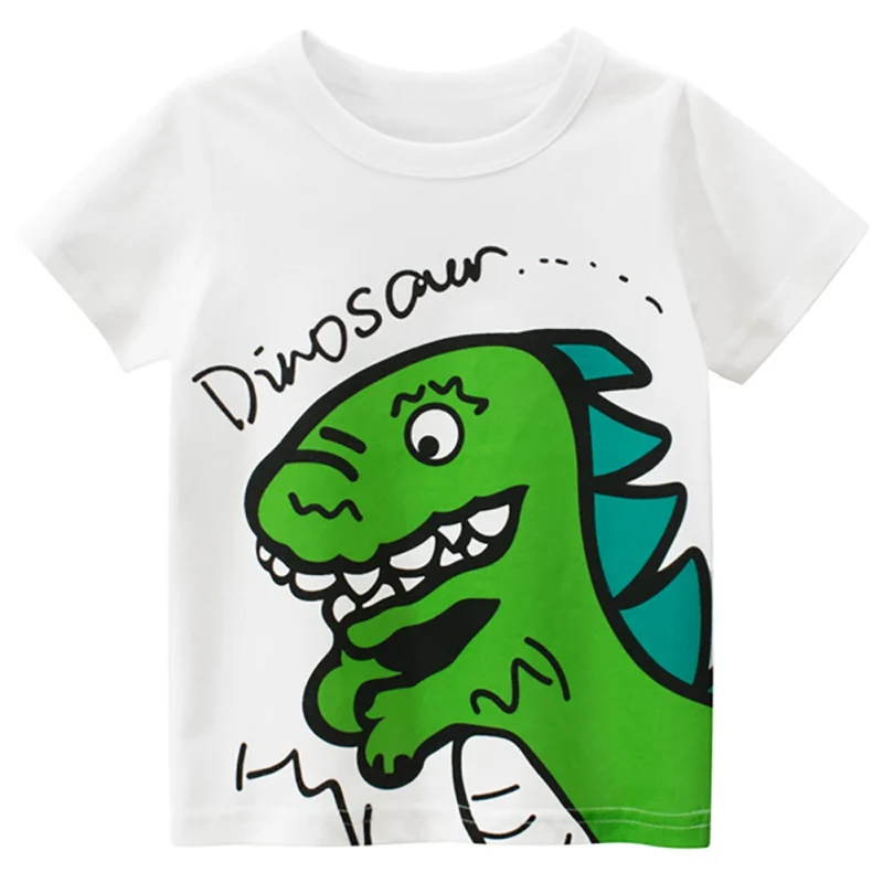 

Children's Kids Clothes Cotton Dinosaurs Printed Baby Boy Short-sleeved T-shirt Summer Kids Casual Tops