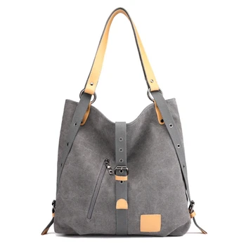 

ASDS-Women Canvas Backpack Shoulder Bag Fashion Multifunctional Casual 3 in 1 Ladies Travel Daypack Handbags