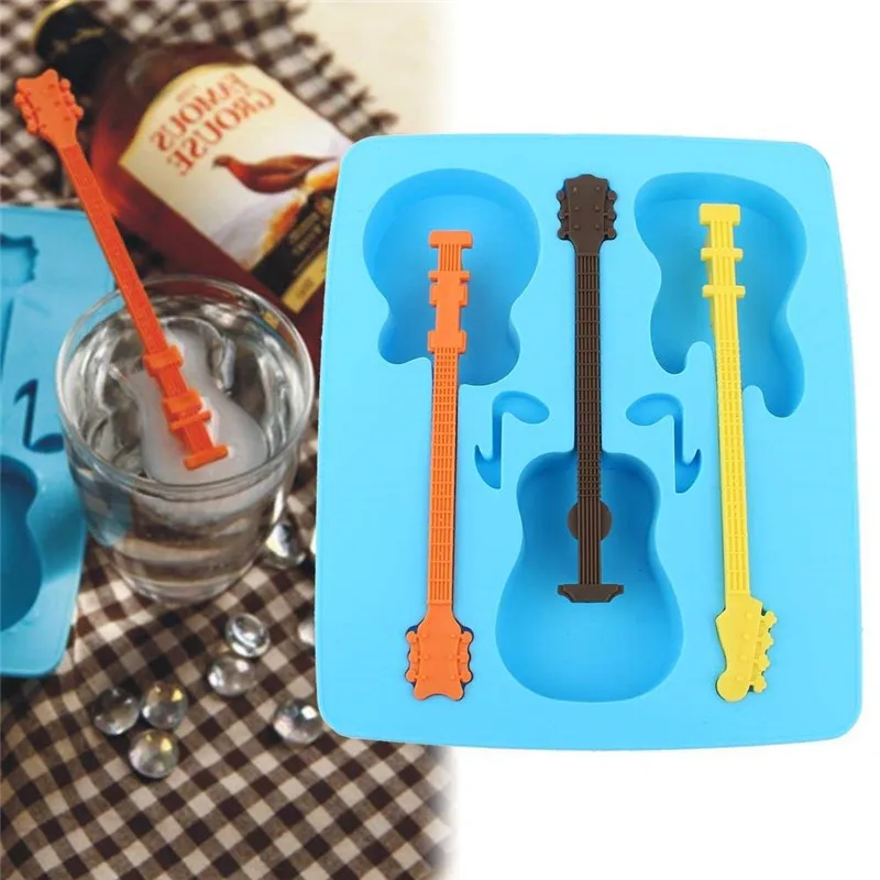 

1pcs Ice Mold Guitar Shapes 3D Chocolate Mould Ice Cube Tray Mold Baking Molds Pudding Mold Ice Cream Cake Decorating Tools