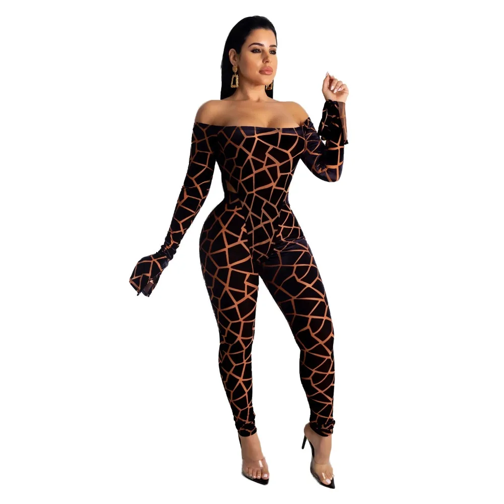 Women's Set Autumn Winter Bodysuit and Leggings Full Sleeve Slash Neck stripe Sexy Night Club Party Outfits Tracksuits CY1201