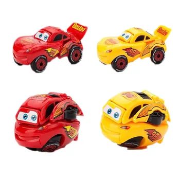 

Cars Toy Transformation Egg racing car model for children toys Polices Transportation car Model DIY Kids Birthday Gifts 4 colors