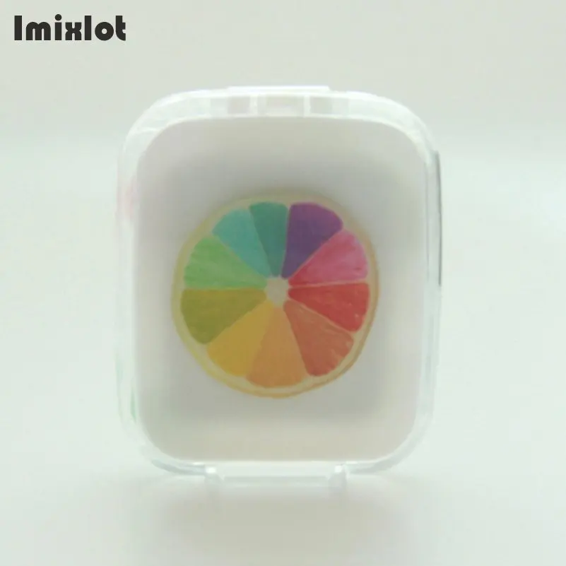 Imixlot Путешествия Мода портативный DIY акриловый фруктовый контакт объектив Чехол Шкатулка с зеркалом для мужчин женщин контейнер держатель линзы коробка