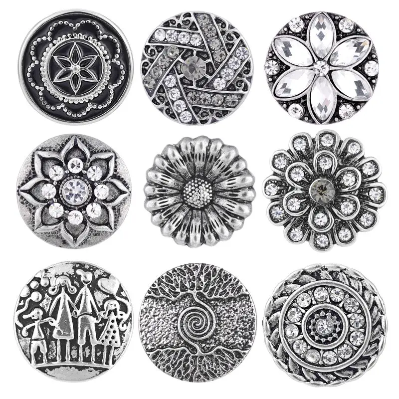 1pcs Newest Styles Anti-silver Snaps Mix Pack 18mm GingerSnaps Snap button Charms Jewelry VN-1978 | Украшения и аксессуары