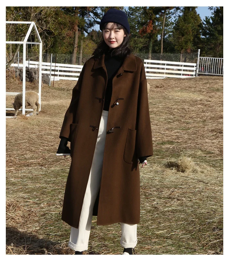 Fdfklak abrigos mujer invierno новое шерстяное пальто Женская осенне-зимняя Толстая теплая Женская куртка Студенческая верхняя одежда пальто casaco