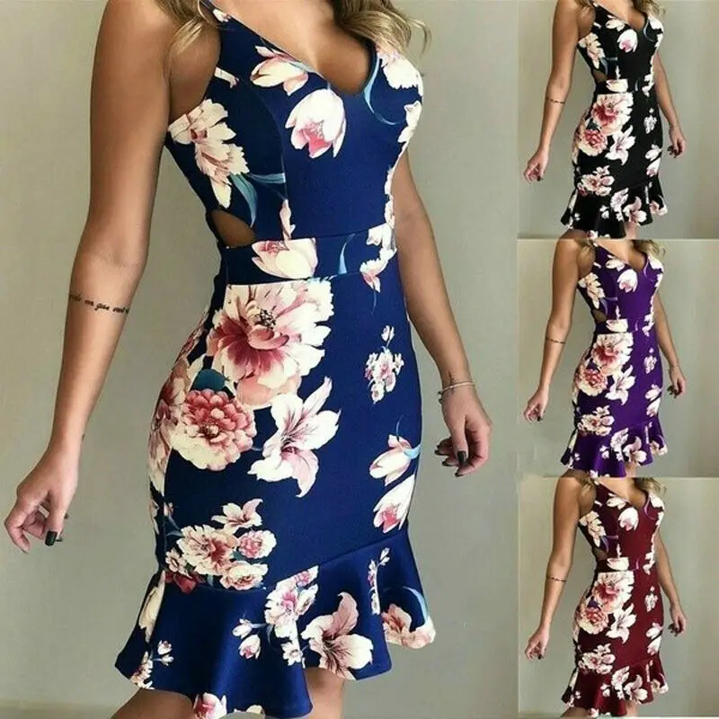 Женское летнее праздничное сексуальное платье с v-образным вырезом повседневное