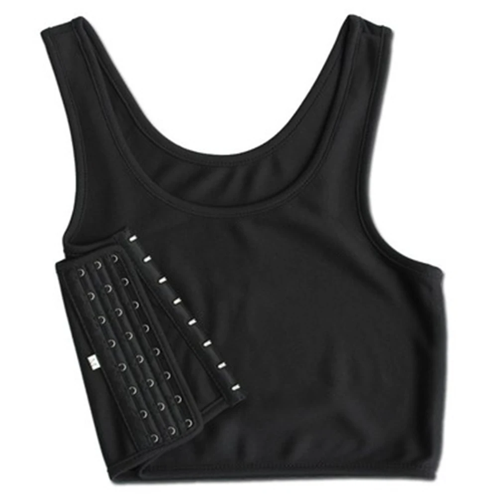 

Casual Breathable Buckle Short Chest Breast Binder Trans Vest Tops Plus Size Bra Vest Tank Top Bandage Plus Size #5