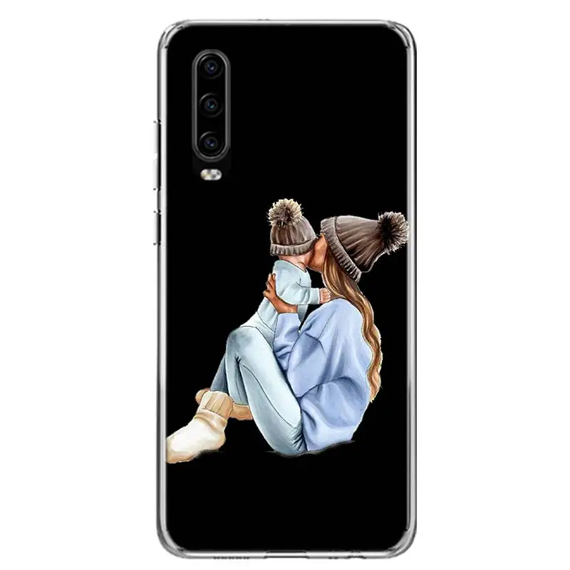 Mom and Baby Dad Cover Phone Case for Huawei P30 P20 Mate 30 20 10 Pro 3