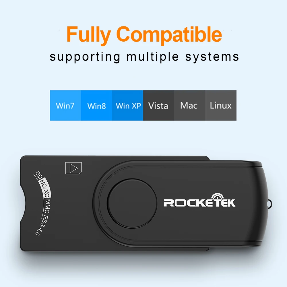 Rocketek USB 2 0 Smart Card Reader DOD Military CAC Common Access Bank card ID SD 2