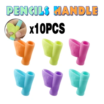 

10pcs Pencils Right Hand Helps Children Learn Holding Pen Random Pencil Grasps Orthodontic Handle Color FANTASTIC