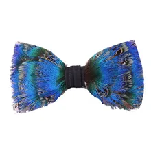 Мужской галстук-бабочка из полиэстера с натуральным оперением, унисекс, Классический трендовый галстук-бабочка для свадьбы, банкета, высокого качества