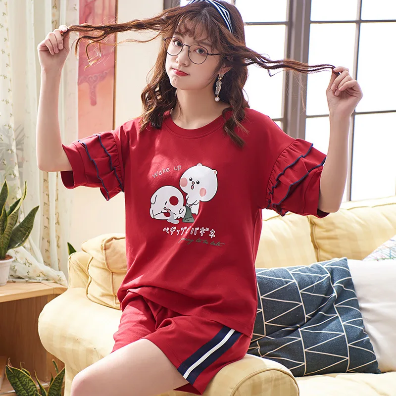 

Y2011 # Saliva Two Bear Pullover LZ Short Sleeve Shorts Pajamas Homewear Set Series