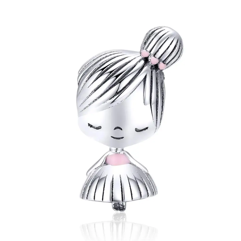 Fit Pandora браслет 925 стерлингового серебра маленькое платье девушка Сердце Мальчик бусины S925 детей подвески для DIY ювелирных изделий - Цвет: as1335