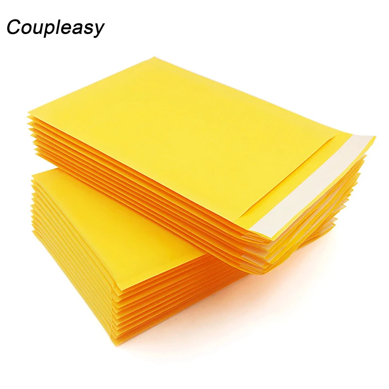 

10pcs/lot Yellow kraft paper bubble envelope bag shipping mailing envelope waterproof courier bag Mailers bubble bags 9 sizes