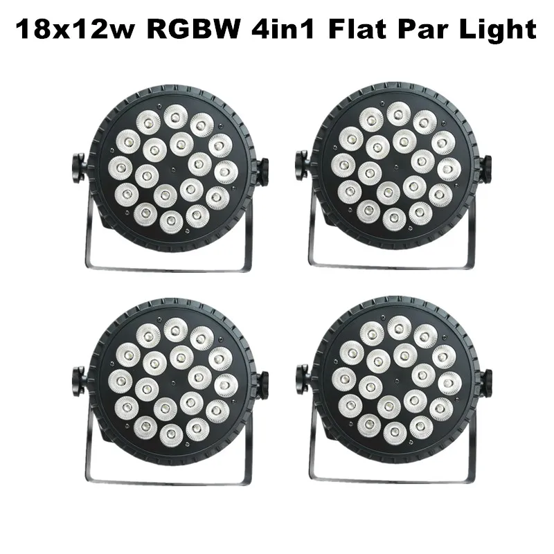 

18x12w led par light flat stage lighting RGBW 4in1 slim par64 wash can light AC90-240v disco dj leds