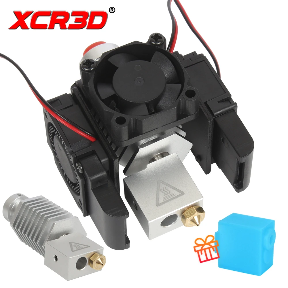 XCR 3D Printer Parts All Metal V6 J-head BP6 Hotend Kit Volcano Bowden Extruder for E3D 12V/24V Cooling Fan Bracket Heater Block