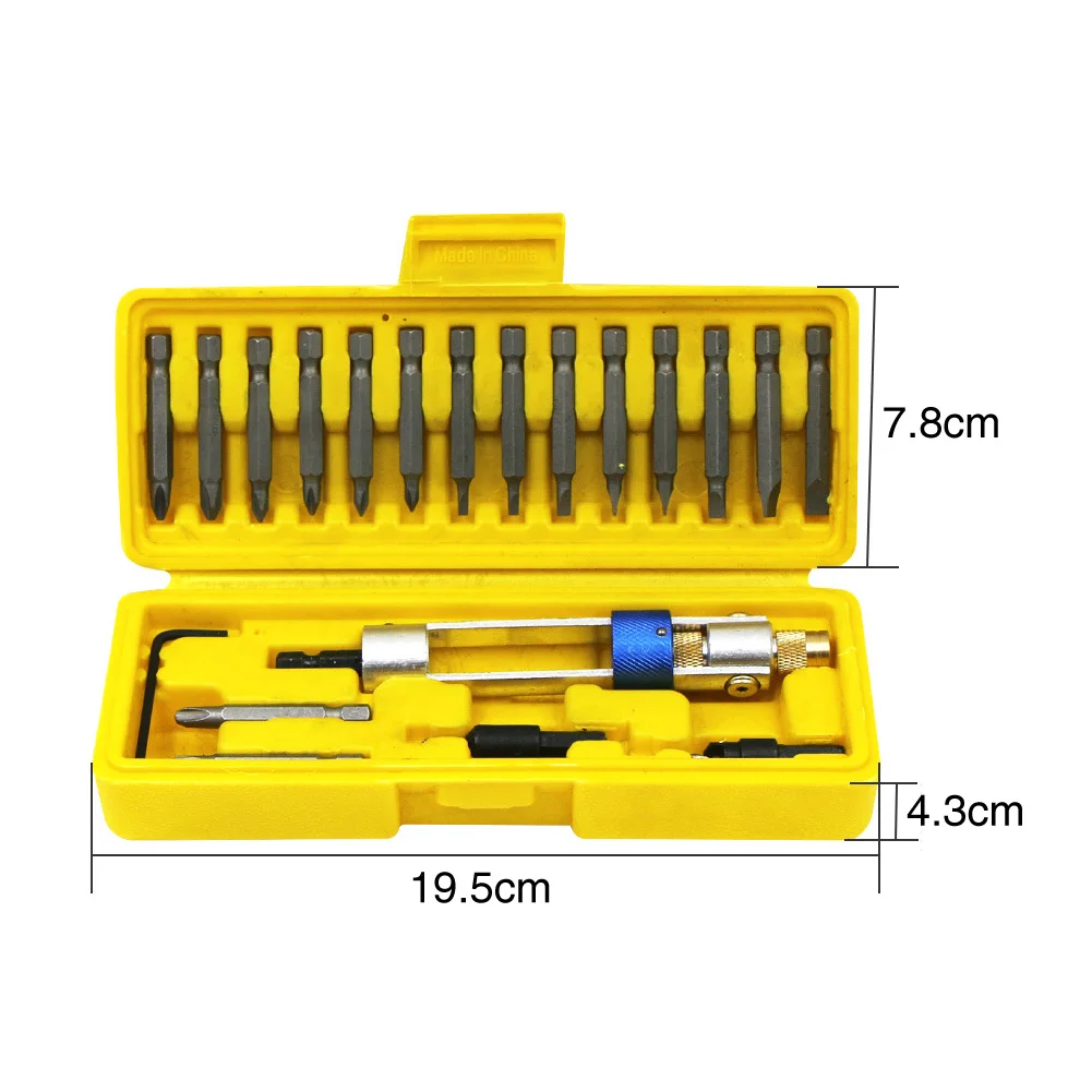 20pcs Countersunk Tools Multi-functional HSS Bits Screwdriver Head Set Allen Wrench Professional Hard Portable Double Use Hand