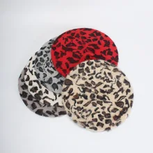Модный Леопардовый берет из кроличьего меха осенняя и зимняя Новая меховая шапка женская шапка художника