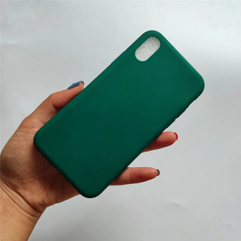 green Для iphone 5 7 8 plus 6 6s силиконовый чехол ярких цветов из ТПУ 1,5 мм Ультратонкий чехол из матового силикона чехол для iphone X XR XS XSMAX Модный чехол - Цвет: green