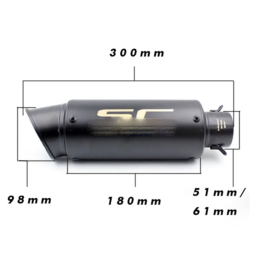 Универсальный 51/61 мм Akrapovic выхлопной мотоцикл SC трубы Escape Moto для Kawasaki Z750 Z900 CBR600 CBR1000 TMAX500 Мотоцикл Велосипед