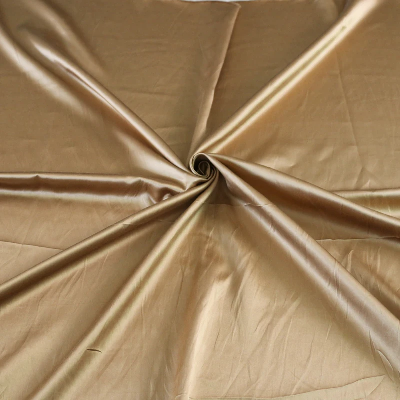 50cm*114cm Gold brown plain colour silk cotton Satin charmeuse pure fabric for pajamas | Дом и сад